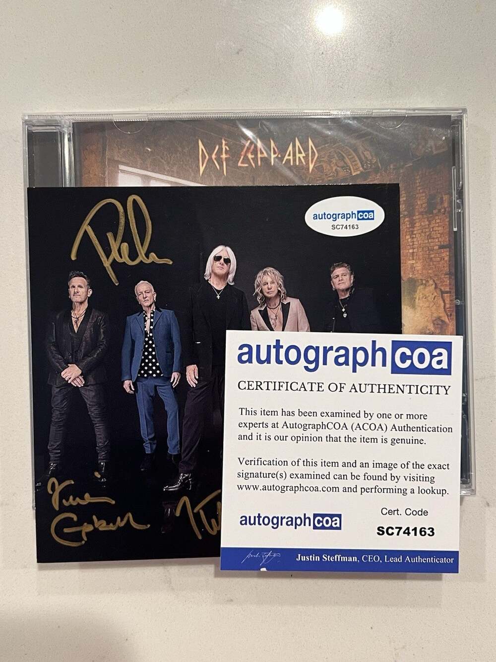 Def Leppard SIGNED Drastic Symphonies CD Autographed ACOA Authenticated #9